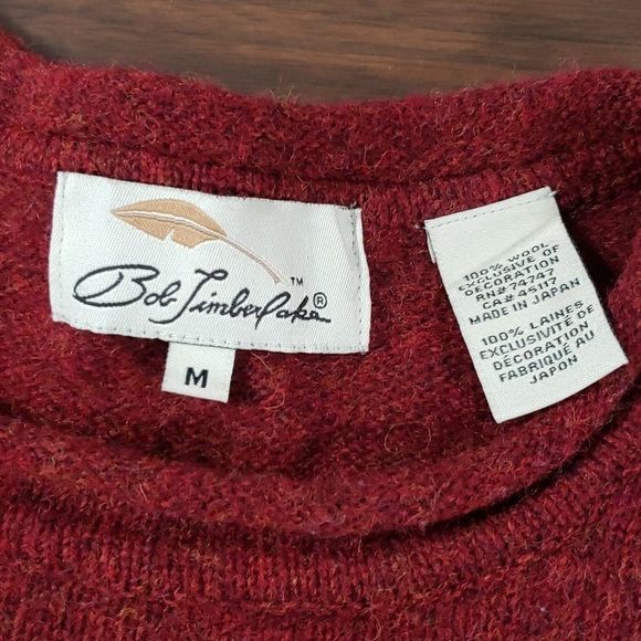 Bob Timberlake 100% Wool Beaded Flowers Floral Sweater Bell Sleeves‎ Crew Neck M - Picture 6 of 9